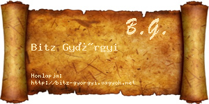 Bitz Györgyi névjegykártya
